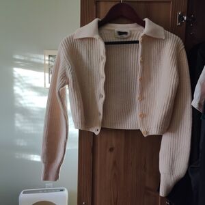 Wilfred Cream Ribbed Cardigan